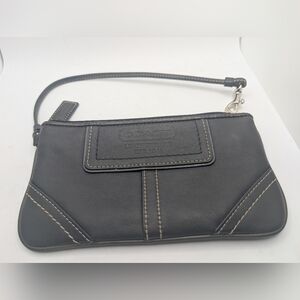 Coach Black Leatherware Wristlet